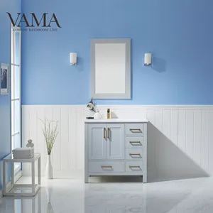 VAMA 36 дюймов античная древесина серый Умывальник Раковины ванной столик для продажи в foshan 785036