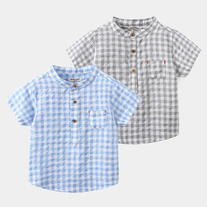 เสื้อเชิ้ตเด็กฤดูร้อนผ้าฝ้าย 100% ลายสก็อต ผลิตในจีน ขายส่ง ปรับแต่งได้ - Product Image 2