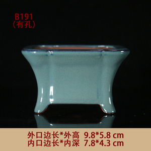 Ceramic Bonsai <b>Pot</b> Celadon Glaze 9.8x5.8 Cm <b>With</b> Drain Hole For Indoor <b>Plants</b> - Product Image 5
