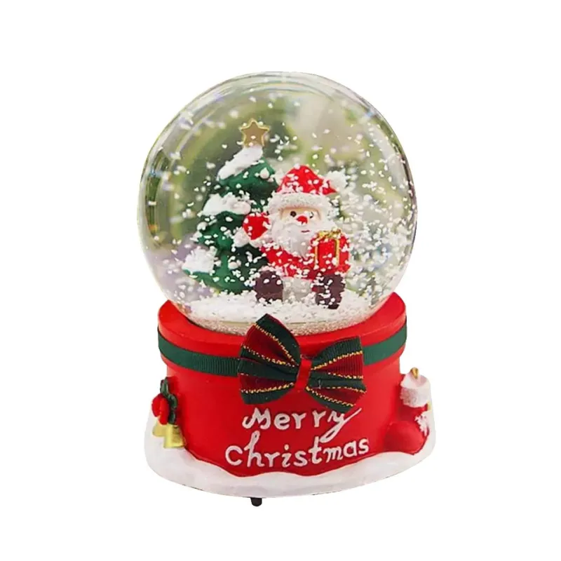 Regalo di natale personalizzato personalizzato sfera di cristallo del globo di neve del Gobe dell'acqua della Base della resina di babbo natale