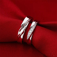 Bague en argent massif 925 pour homme Style romantique simple pour fête de mariage ou anniversaire
