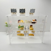 Vitrine de pâtisserie à 3 niveaux pour comptoir vitrine de boulangerie en acrylique transparent personnalisé vitrine pour pain pâtisserie