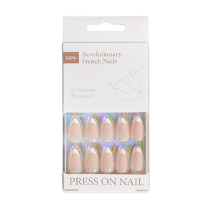 Nouveauté <span class=keywords><strong>2023</strong></span> : Faux ongles à presser style français, 30 pièces en boîte, forme amande, longueur courte, design simple - Product Image 5