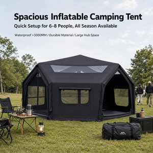 Station de raccordement PVC plate 18,5 m pour tente gonflable quatre saisons, 3 connexions, <span class=keywords><strong>camping</strong></span> extérieur, 6-8 personnes, portable multi-usages - Product Image 1