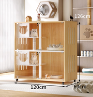 Cage de reproduction pour chat, armoire de pension pour chat, vitrine de magasin d'animaux, armoire pour chatons, maison panoramique pour chat, armoire pour chat à plusieurs niveaux
