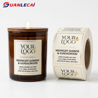 Étiquettes personnalisées pour pots de bougies, rouleaux d'étiquettes autocollantes imperméables, logo privé en feuille d'or de luxe, étiquettes en rouleau pour l'emballage des bougies parfumées