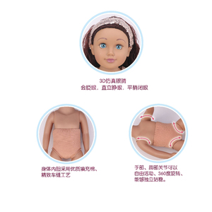 Poupées de 46 cm avec de jolis <span class=keywords><strong>yeux</strong></span> 3D, tête et pieds en vinyle, corps rotatif à 360 degrés, rembourrage en coton, poupées bébés en plastique de 18 pouces, cadeau - Product Image 4