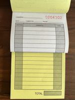 Carnets de commandes autocopiants personnalisés, 50 sets de blocs de factures duplicata pour la prise de commandes en magasin, café et restauration