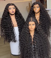 Pelucas de Cabello Humano SDD Sin Pegamento, Rizado Birmano, Cabello Remy Natural, Ondulado, con Encaje Frontal Transparente 13x4, Pelucas Largas