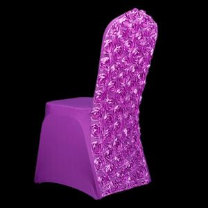 Housse de chaise extensible personnalisée colorée à fleurs violettes, très vendue, pour mariage - Product Image 1