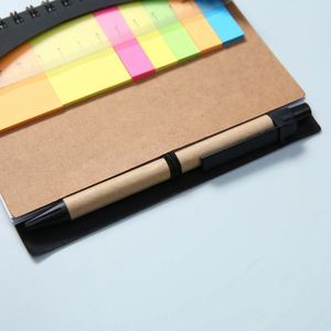 Bloc-notes adhésif personnalisé avec logo, couverture en kraft, mini-format, avec stylo, vente en gros - Product Image 2