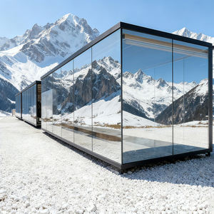 Structure en acier véranda préfabriquée chambre en verre maison mobile cabine modulaire pour villa hôtel jardin - Product Image 1