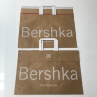 100% sacs de courrier en papier kraft biodégradables 125gsm avec poignée/100% sac en papier express et à provisions recyclable avec poignée