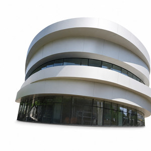 Panneau de mur-rideau en aluminium à double courbure, revêtement poudré, anti-corrosion, pour l'extérieur des bâtiments - Product Image 1