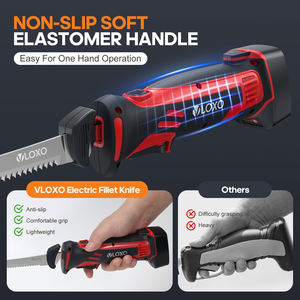 Cuchillo Fileteador Eléctrico Profesional KHC, 4 Cuchillas de Acero Inoxidable, Motor con Acabado Cepillado, 100-240V, Herramienta Eléctrica Inalámbrica para Pescado, 2 Años de Garantía - Product Image 3