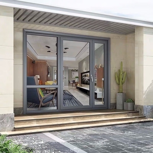 Tùy chọn kính riêng tư và thiết kế nhiều cửa đơn đôi cửa xoay nhôm bên ngoài Bản lề cửa hiên Pháp - Product Image 4