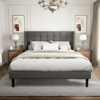 Cadre de lit en métal robuste et moderne, taille Queen, réglable, capacité de charge 800 lb, montage facile pour appartement - Vente en gros B2B pour la maison