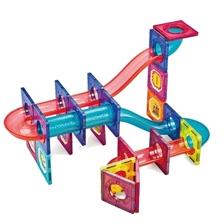 52pc magnétique tuile piste de course jouet tige magnétique blocs de construction ensemble éducatif apprentissage magnétique jouets pour les enfants