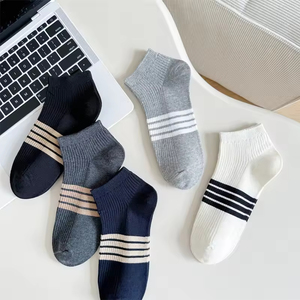 Double-needle Men's Anti-pilling Summer Short <b>Socks</b> <b>Breathable</b> Sweat-absorbing Thin Boat <b>Socks</b> High Quality Wholesale - Product Image 4