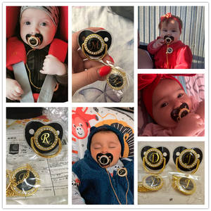 Chupete de silicona personalizado <span class=keywords><strong>con</strong></span> 26 letras doradas, <span class=keywords><strong>nombre</strong></span> único, sin Bpa, regalo para Baby Shower - Product Image 2