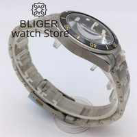 BLIGER 39mm NH35A mouvement automatique mécanique plongée montre pour hommes flocon de neige main verre bombé C3 cadran lumineux BB58 montre