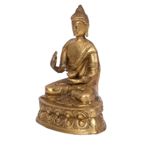 Statue de Bouddha en laiton artisanale, figurine spirituelle décorative pour la maison, le temple, la méditation et la décoration intérieure