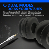 Pollini-auriculares inalámbricos H3S, por Bluetooth, 40H de tiempo de reproducción, plegables, por encima de la oreja, con micrófono