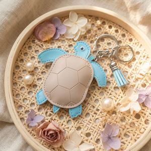 PU Leather Modern Embossed Turtle Shape Charm Animals Puffy Soft Turtle Pendant Promotional Welcome Gifts <b>Keychain</b> - Product Image 3