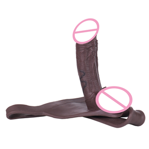 Schwarze Farbe Riemen auf hohlen realistischen Dildo Silikon Riemen Penis Ärmel Hosen Schwanz vergrößerung Sexspielzeug für Männer - Product Image 2
