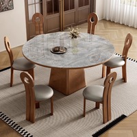Nouvel ensemble de table et de chaises en bois massif avec plateau extensible en panneau de roche, adapté aux restaurants et aux hôtels