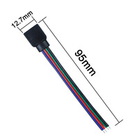 Connecteur de câble ruban PC 4 broches mâle/femelle RGB pour bande LED avec broches, sept couleurs