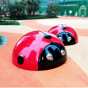 Sculpture de coccinelle en acier inoxydable pour extérieur, ornement de jardin en forme d'animal, finition brillante, à poser au sol - Product Image 3