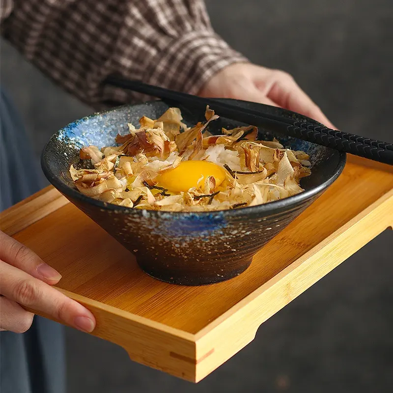 טוב באיכות כלי שולחן פופולרי כפרי סגנון שונה סוגים עגול קערת סט, יפני קרמיקה ראמן Noddles קערה