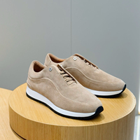 Authentiques baskets italiennes pour hommes en cuir pleine fleur, à lacets, semelle en caoutchouc, design imprimé, sangle élastique, chaussures de marche