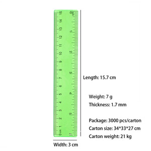 <span class=keywords><strong>Regla</strong></span> recta multicolor de plástico de 15 <span class=keywords><strong>cm</strong></span> para uso escolar o de oficina - Product Image 4