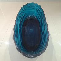 Baignoire autoportante en pierre de cristal noir en résine transparente à vagues colorées de design européen pour salle de bain