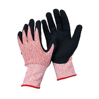 Gants de travail de sécurité résistants aux coupures de niveau 5 HPPE, tricotés, enduits de nitrile sablé, vente en gros