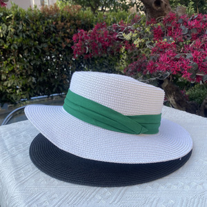 Sombreros de paja de tapa plana personalizados al por mayor sombrero de paja de papel de verano de alta calidad sombrero de paja visera de playa de verano GORRA DE PAJA - Product Image 6