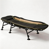 Lit de camping pliable extra large, capacité de charge de 180 kg, hauteur réglable pour la chasse et la pêche en plein air