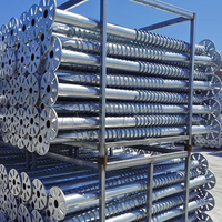 Usine de haute qualité en gros personnalisé en acier au carbone galvanisé ancrages de montage solaire pieux vissés au sol avec support
