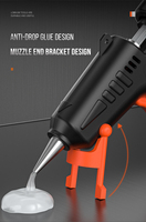 Pistolet à colle chaude électrique sans fil GARLOS LL01, buse en acier inoxydable, batterie au lithium 2400 mAh, température de fusion 200°C, usage unique pour le bricolage