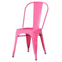 Chaise de salle à manger en métal de style industriel vintage empilable pour restaurant et bar
