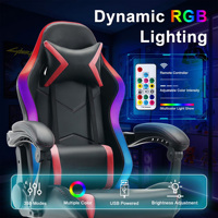 Chaise de jeu ergonomique de qualité supérieure, entièrement réglable, éclairage RGB dynamique, rouge, 500 lbs, Silla Para Juegos, Stoel Gaming Chair