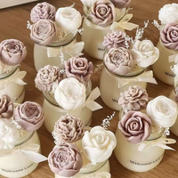 Bougie parfumée florale miniature élégante, vente en gros, parfum romantique de luxe, décoration de la maison, coffret cadeau de mariage
