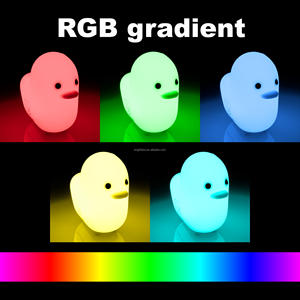 Veilleuse pour bébé douce pour la peau, mignon petit canard LED rechargeable, batterie, changement de couleur, portable, aide au sommeil pour la chambre de bébé - Product Image 2