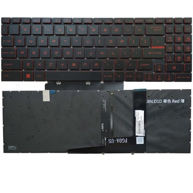 Laptop Replacement Keyboard for MSI Stealth GS76 MS-17M1 GF76 MS-17L1 GE76 11UE 11UG 11UH US Layout Backlit Red White Font