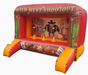 Commerciële Opblaasbare Wilde Westen Cowboy Shootout Verhuur Float Moving Balls Shoot Team Building Games