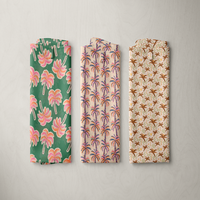 Conceptions d'été mignonnes 100% polyester coloré palmier jacquard crêpe poly jacquard avec des motifs d'été