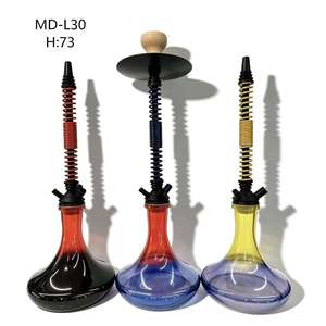 Gradient Glass <b>Hookah</b> Set Spring Shaft Water <b>Pipe</b> Multi Color Shisha Kit Modern Portable Design - Product Image 1