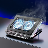 Support de refroidissement pour ordinateur portable à double ventilateur, refroidi par air, en ABS, pour le gaming et le travail quotidien